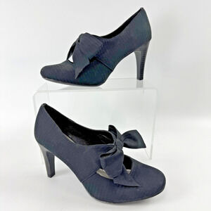 Ann Marino Women's Mary Jane Black Heels with Large Bows Size 6.5